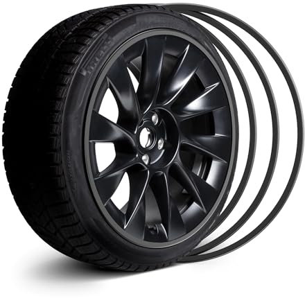 EVOOOR Juego de 4 Protectores de Llantas de aleación para Coche, Cobertura Completa de Todo el Borde de la Rueda, Tiras para Evitar daños en los bordillos, Juego de 4 Protectores de Ruedas, 19