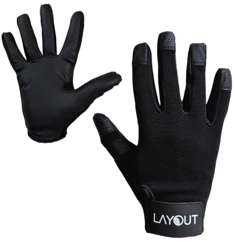 Layout Elite Disc Golf and Ultimate Frisbee Glove - Play Better with Even Grip (Black, L)