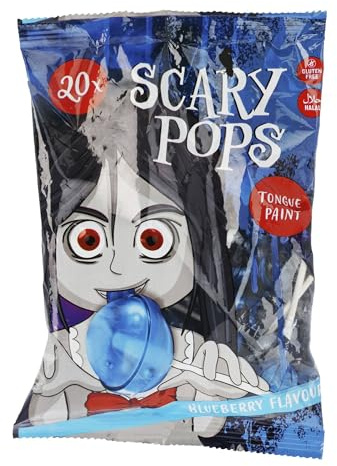 Lot de 20 sucettes d'Halloween saveur myrtille bleue