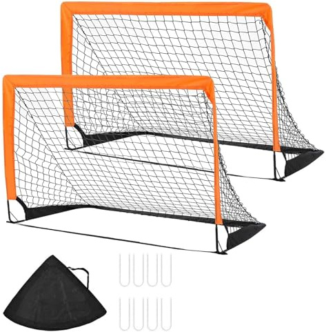 MOOTACO Football Goals for Kids Set of 2, 4x 3 Foldable Football Net Set for Practice & Play,Pop Up Outdoor Goal Post with Carry Bag for Garden Football Training