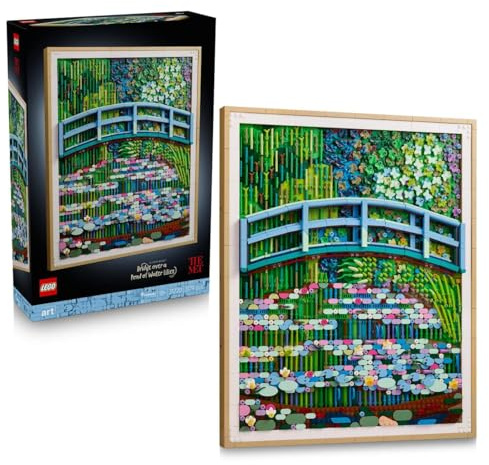 LEGO Art Claude Monet – Bro över näckrosdamm – Impressionistisk väggkonst – Väggdekoration med konstverk av Monet – Byggsats för vuxna från 18 år – Present till kvinnor och män – 31220