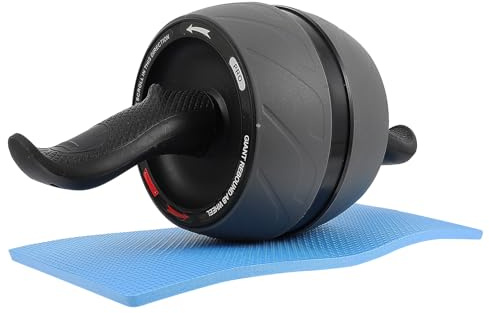 Gogogmee Roue D'entraînement Abdominale Automatique Gris Rouge, Abs Robuste, Poignée Antidérapante Ergonomique, Équipement de Musculation, pour Hommes et Femmes, Fitness Maison et Bureau,