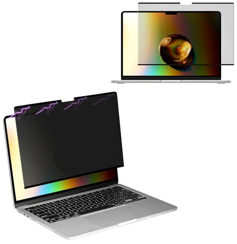 kwmobile Pellicola Privacy per Apple MacBook Air 13.6 M3 2024 A3113 / M2 A2681 - Privacy Screen per Laptop - Filtro Schermo Protettivo Rimovibile e da Viaggio - Filtro Anti Luce Blu Magnetico