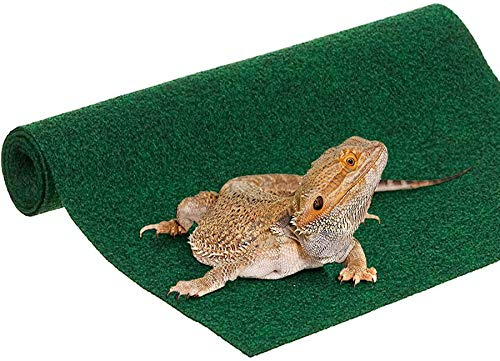 Alfombrilla Biodegradable de Lagarto (1 Unidad), no abrasiva, fácil de Limpiar, Color Verde, Hoja de Tela Multiusos de 1 Pulgada de Grosor, Forro de sustrato Seguro para terrarios, Tanques, Uso