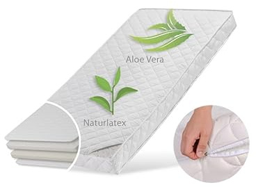 Kids Collective Kindermatratze 80x160 cm Latex Deluxe mit Aloe Vera-Bezug und Zwei Härtegraden, 10 cm hoch, Kindermatratze 80 x 160 Matratze für Kinderbett, Körpergewicht bis 60kg