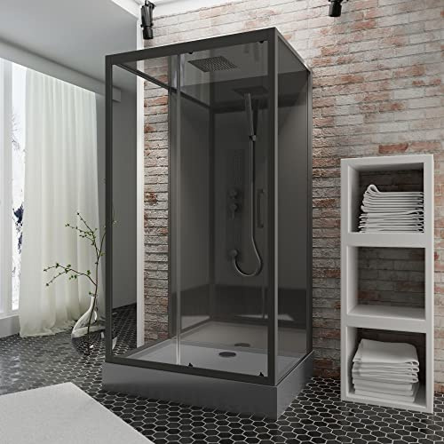 Schulte Wellnesskabine Bali 85x115 cm, 215 cm hoch, Schwarz