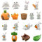 17 Piezas Figuras de Conejito de Pascua, Lindo Decoracion de Pascua, Conejo Figuritas, Adornos de Jardín de Hadas en Miniatura, Cake Topper para Decoración de Pascua, Fiesta de Cumpleaños