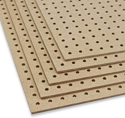 Peggy's PEGBOARD Mini panneau perforé en bois MDF 50 x 40 x 0,3 cm – Perforation Ø 5 mm espacement 15 mm – brut non traité – Fabriqué en Allemagne