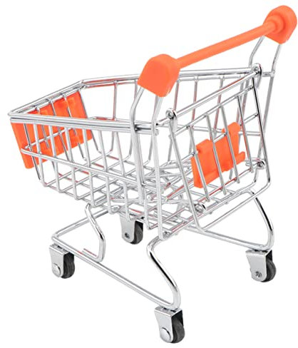 SAFIGLE 1stk Bop Es Spielzeug Kleiner Einkaufswagen Warenkorb Anzeigen Mini-einkaufswagen Trolley-spielset Eiscreme Rollenspielwagen Einkaufswagen Mit Rädern Metall Kind Aufbewahrungskorb