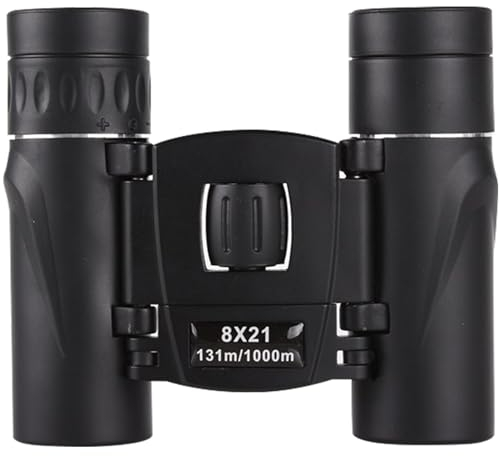 Lizbin Fernglas 8x21, Fernglas für Erwachsene, Nachtsichtfernglas, Fernglas für Erwachsene mit hoher Leistung, Kleines Taschenfernglas Kompakt, Fernglas für Vogelbeobachtung, Jagd (Schwarz)