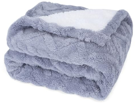 Nobleza Manta Impermeable para Perros, Manta Suave de Felpa para Perros Miniatura y Pequeños Gatos, M 100 x 75 cm, Reversible, Protección de Sofá, Lavable a Máquina, Azul Claro