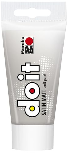 Marabu DO IT Craft Paint, 75 ml argent, peinture acrylique satinée pour le bricolage et les loisirs créatifs, peinture à base d'eau, résistante aux intempéries, à la lumière, végétalienne, 12760002082