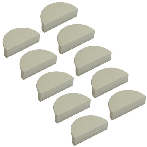 HLXDECO Paquete de 10 tiradores semicirculares de aleación de aluminio con tornillos, centros de agujeros de 2.5 pulgadas, mango simple de doble agujero para armario, vestidor y armario