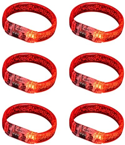 ZEPFJHE Confezione da 6 braccialetti in acrilico a LED per festival e attività notturne, braccialetti luminosi per bambini, forniture per feste, concerti e festival