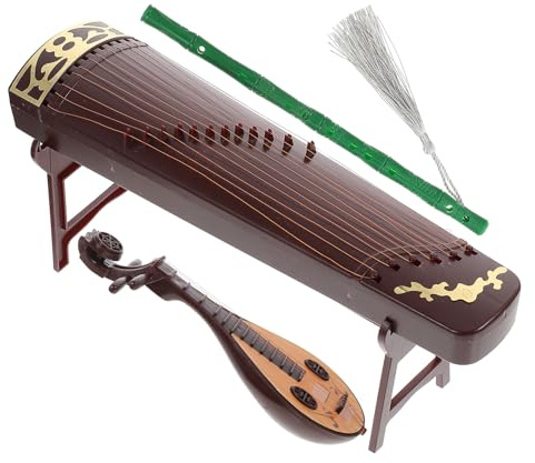 TOYANDONA Set Accessoires de Poupée Instrument de Musique Miniature Chinois Plastique pour Décoration Maison et Jeu Garçon Fille