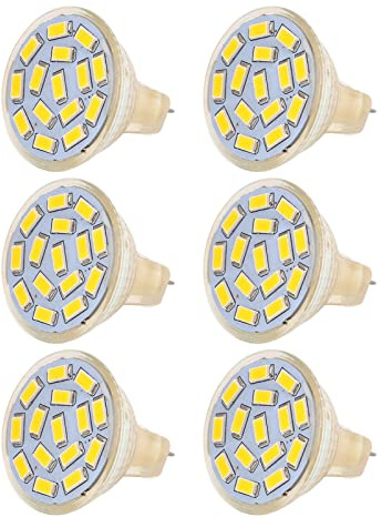 Lampadina LED GU4 a Risparmio Energetico MR11 270LM 15LED 3W per Illuminazione Paesaggistica Domestica GU4 in Ceramica Confezione da 6 Pezzi (Luce calda)