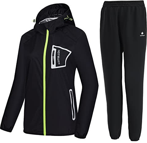 HOTSUIT Sauna Suit pour amincissant Les Femmes Vêtements de sudation Costume Sauna Costumes Veste Sweat Durables d'entraînement, Noir, XL
