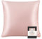 OLESILK Seide Kissenbezug Kissenhülle Haar- und Hautpflege mit Reißverschluss 16 Momme 1 Stück Pfirsich Rosa 80x80cm
