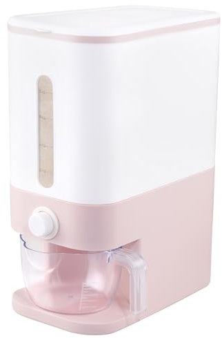 BBG Distributeur de riz 11,8 kg Bleu marine Grand récipient de stockage de céréales avec couvercle cylindrique gradué Résistant à l'humidité Pour la cuisine