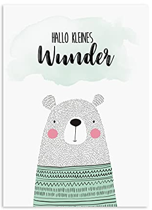 Nastami Postkarte Hallo kleines Wunder Geschenk Geburt Postkarte Baby Geschenk