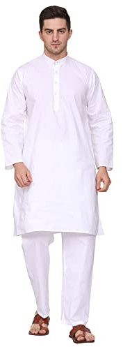 ITOS365 Men’s Cotton Blend Kurta Pajama Set – Soft Breathable Lightweight Comfortable Fit Traditional Indian Ethnic Wear for Festivals, Weddings & Casual Use M
