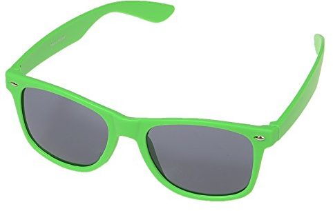 Miobo Gafas de sol para fiestas, estilo 1980, estilo retro, gafas de nerd, gafas de sol o cristal transparente, color negro, Gafas de sol verdes, talla única