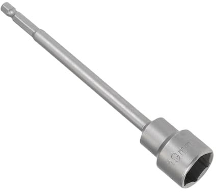 CoCud Destornillador Magnético para Tuercas, Llave de Vaso de 19 mm Con Vástago Hexagonal de 1/4, Herramienta de Llave de Vaso Larga de Acero Cr-V