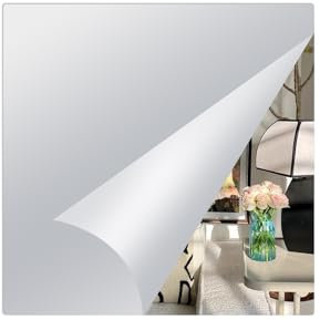 Abyssaly Spiegel zum Kleben Klein 20x20cm, Spiegelfliesen Selbstklebend für Badezimmer, Quadratischer Kinderklebespiegel Acryl 2mm Dicke für Tür Wand Schrank 4 Stück