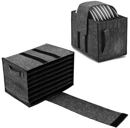 SHMSHNG Porte-assiettes pour camping-car, espace de rangement pour 8 assiettes, organisateur de camping, rangement pour caravane, bateau, cuisine mobile, 1 pièce, gris foncé