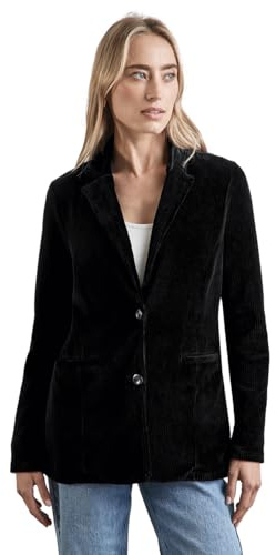 Street One Damen A212377 Velvet Corduroy Blazer, Schwarz, 34 EU, Black, 34
