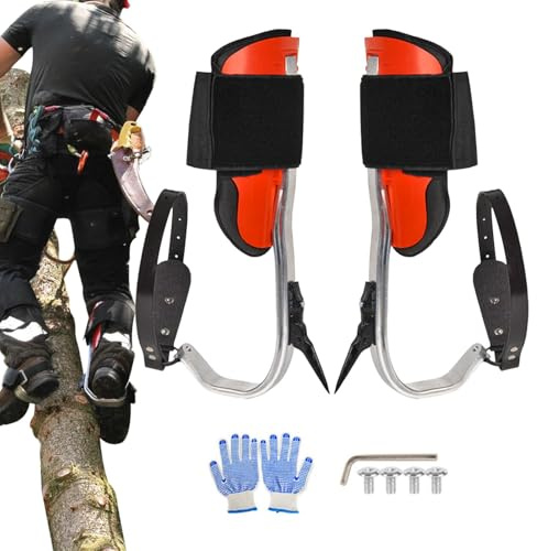 Estacas de escalada de árboles, equipo portátil para trepar árboles, kit de escalada de arnés de árbol | Equipo de escalada de palmera resistente, picos de escalada de árboles con correas ajustables