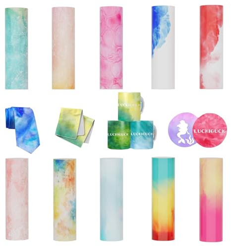 MechKit Infusible Transfer Ink Sheets Preimpreso Papel de Sublimación, 10 Hojas 30,5 x 11,5 cm para DIY Camisetas (Aquarell)