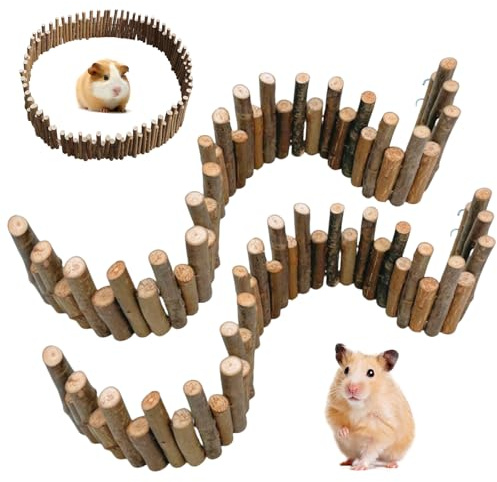 2 PCS Ponte Di Legno Del Criceto Scala, Ponte In Legno Per Criceti,Naturale Per Gabbie Per Esercizi Per Coniglietto Cincillà Ricci Furetto Ratto(50CM)