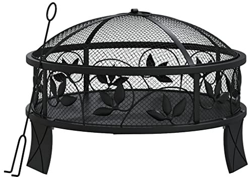 Kangmusi 360063 Brasero avec tisonnier en acier XXL 50 cm