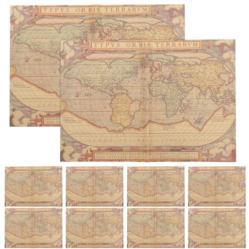 ORFOFE Papel de Obsequio Vintage Impresiones de Mapas 10 Hojas de Papel de Floristería para Envolver Ramos y Libros para Manualidades y Embalaje de Flores