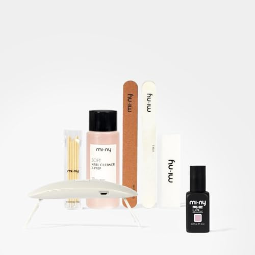 MI-NY Peel Off Lac Nail Kit con Colore Rosa Blush – Smalto Semipermanente Peel Off per Unghie Naturali, Facile Rimozione Senza Acetone, Manicure Professionale a Casa