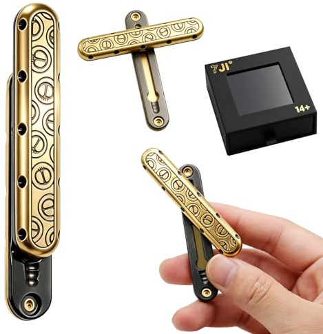 7JI Jouet Fidget Slider pour Adultes, Métal Slider Fidget Anti-Stress Toys