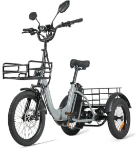 cysum AG1 Pro Tricycle électrique pour adulte - Batterie 48 V 20 Ah - Autonomie jusqu'à 150 kilomètres - Vélo pliant et chargement - Avec fonction NFC et marche arrière