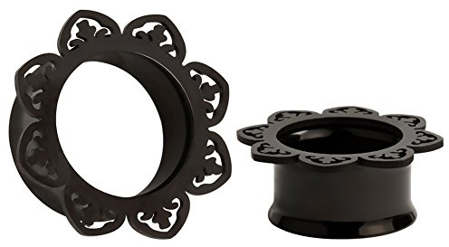 KUBOOZ Stainless Steel Ear Piercing Flesh Tunnels Double Flared Ear Stretcher Saddle 8-20mm