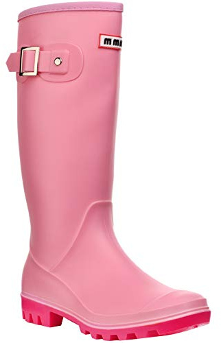 wealsex Bottes de Pluie Classique Femme Caoutchouc Jardin Botte Rose,38