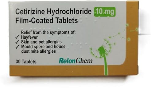 Hayfever Allergy Relief Cetirizine 10mg 30 Tablets