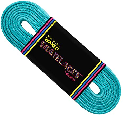 Bont Skates Waxed Laces - 6mm & 8mm - 47 71 79 96 108 - Pool Party Blue (8mm Wide / 79 inch / 200cm)