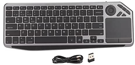 Trådlöst Tangentbord med Pekplatta, 2,4G/BT Dual Mode Trådlöst Pektangentbord, Exakt Markörkontroll, TV-tangentbord med Färgglad Bakgrundsbelysning för Bärbar Dator, Tablet Multimedia