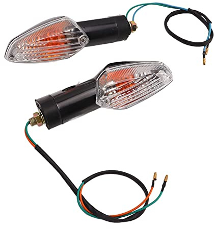 Qiilu Motorcycle Turn Blinker LED Indicator Stalk Arrow Lights Universal Motorbike Amber Lamp