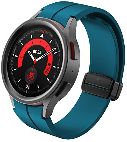 FunBand kompatibel mit Samsung Galaxy Watch 5, 20mm Magnetisches Armband weiches Textur Silikon Ersatzarmband ist für Samsung Galaxy Watch 5 Pro 45mm Samsung Galaxy Watch 4 40mm / 44mm Smart Watch