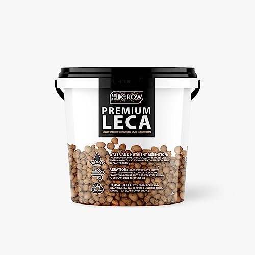 UK GROW Premium Leca Clay Pebbles for Optimal Gardening and Hydroponics (in a reusable bucket, 10L)