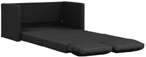 vidaXL Canapé-lit 2 en 1, Lit de Jour avec Coussins Rembourrés, Lit d'Invité Pliable Salle de Séjour Chambre à Coucher, Moderne, Noir Similicuir