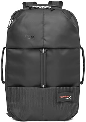 HyperX Zaino Knight per Notebook fino a 16, Tasche Interne e Esterne, Vani Imbottiti, Tasca Estensibile, Tracolla Removibile e Imbottita, Creato con Materiale Riciclato, Nero