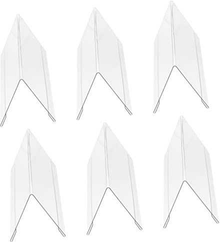 Amosfun 6pcs Acrylic Display Stands Vertical Conference Table Name Cards Identity Holders Place Cards for Wedding Party