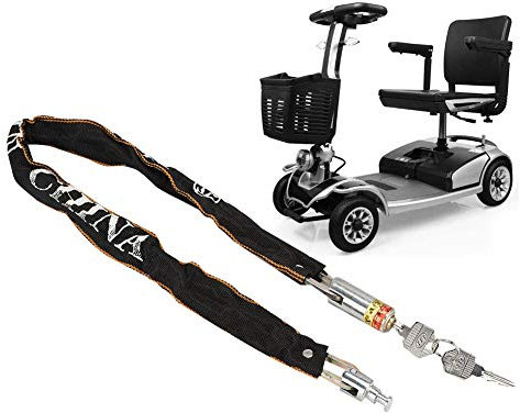 Mobility Scooter Chain Lock Cycling Chain Locks Anti-Theft Locks for Mobility Scooters, Galvanized Motorcycle Chain Lock, 80cm Length, Covered with Non-Woven Cloth